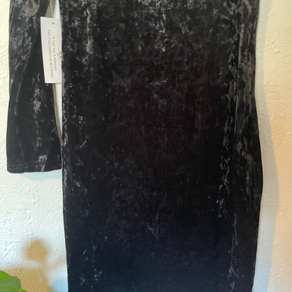 Armani Exchange Velvet  Black Dress - Picture 5 of 6